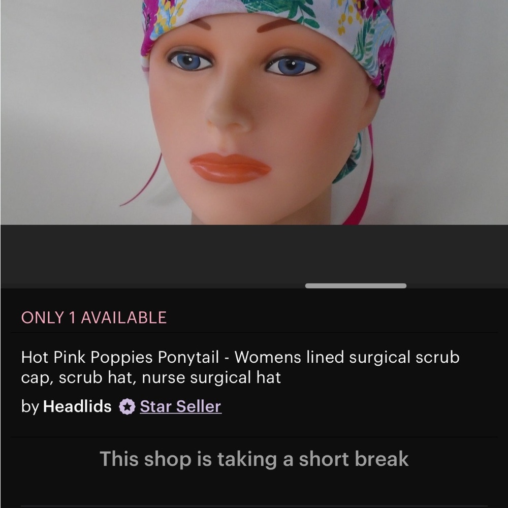 Pink Floral Hat for Medical Professionals